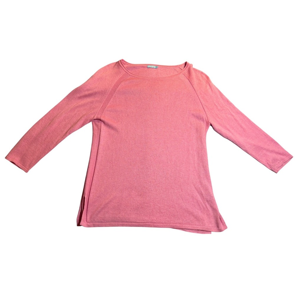 J.McLaughlin Knit Top Women's Pink Excellent Raglan Boat Neck Side Slit M